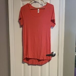 LuLaRoe Vibrant Coral Short Sleeve Tee